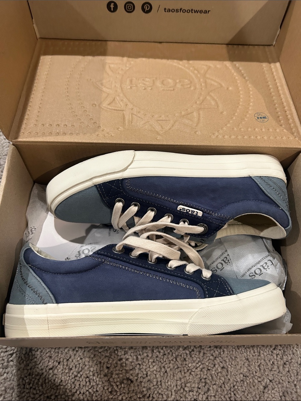 Taos Footwear navy blue, denim, and light gray sneakers - Picture 3 of 7